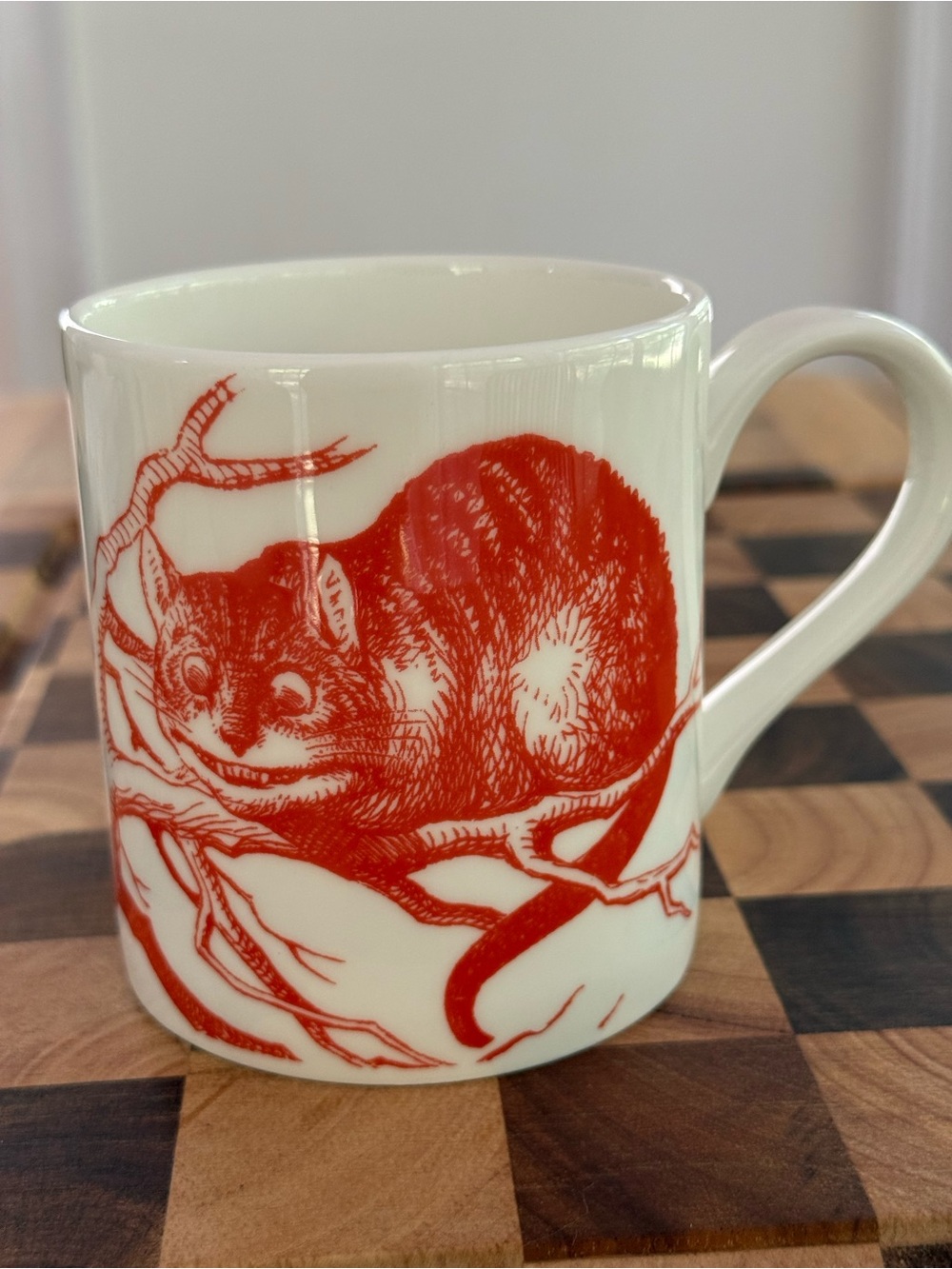 Cheshire Cat Bone White Bone China Mug Alice in Wonderland